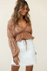 Dinah Crochet Overlay Skirt White