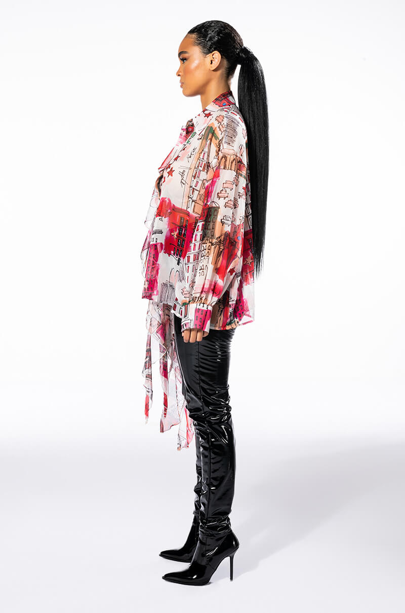 STAND OUT RUFFLE DETAIL BLOUSE