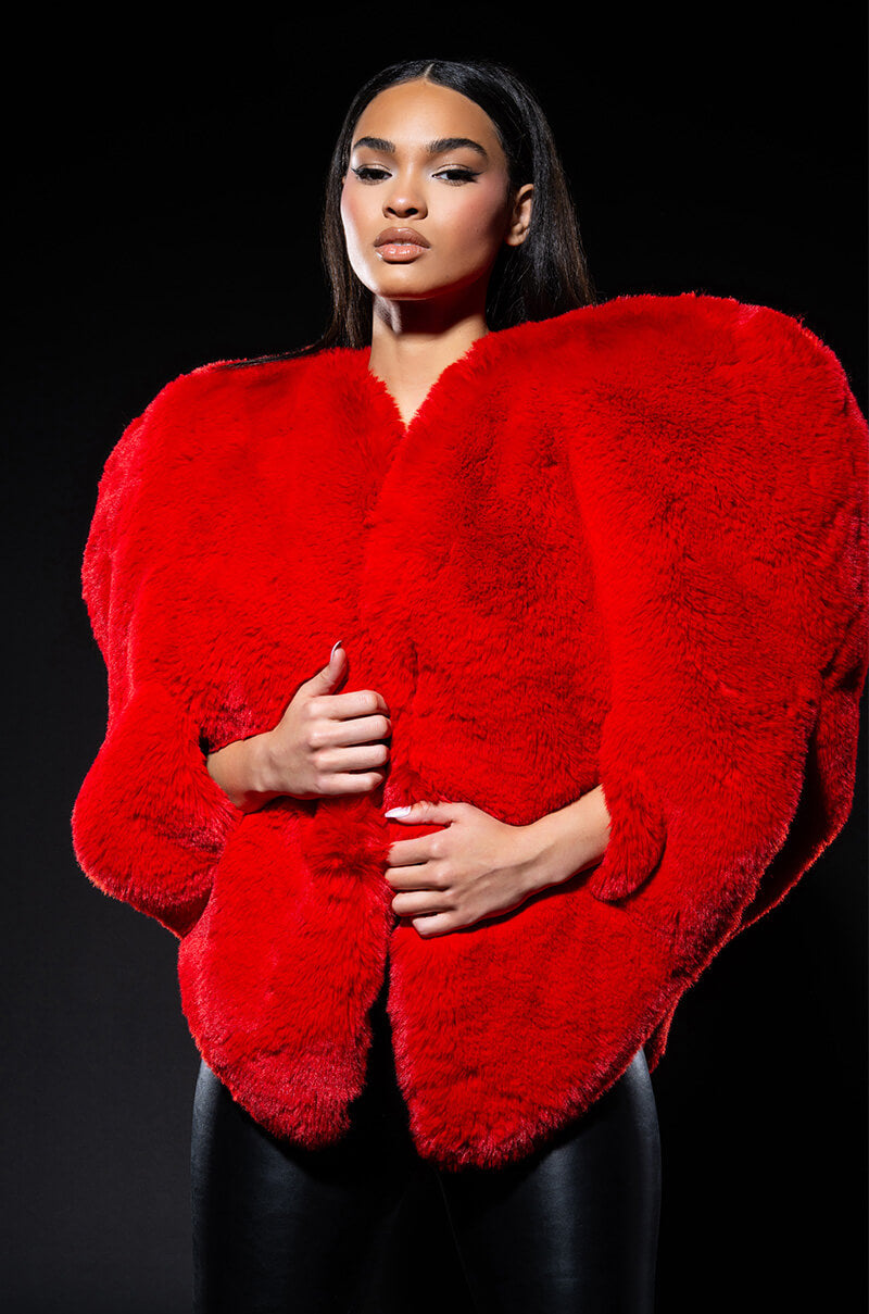 STAR CROSSED LOVER FAUX FUR HEART VEST