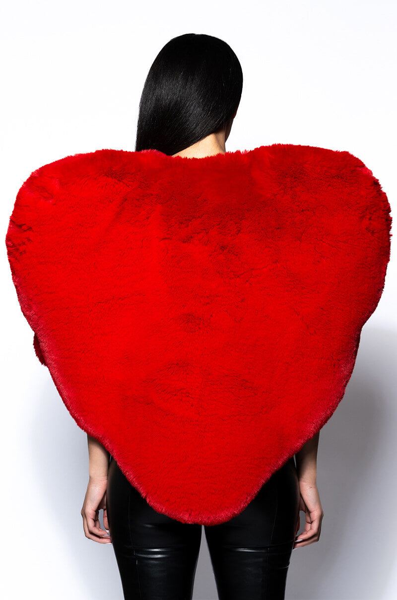 STAR CROSSED LOVER FAUX FUR HEART VEST