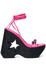 STAR EYED CHUNKY SANDAL WITH CUT OUT ON PINK