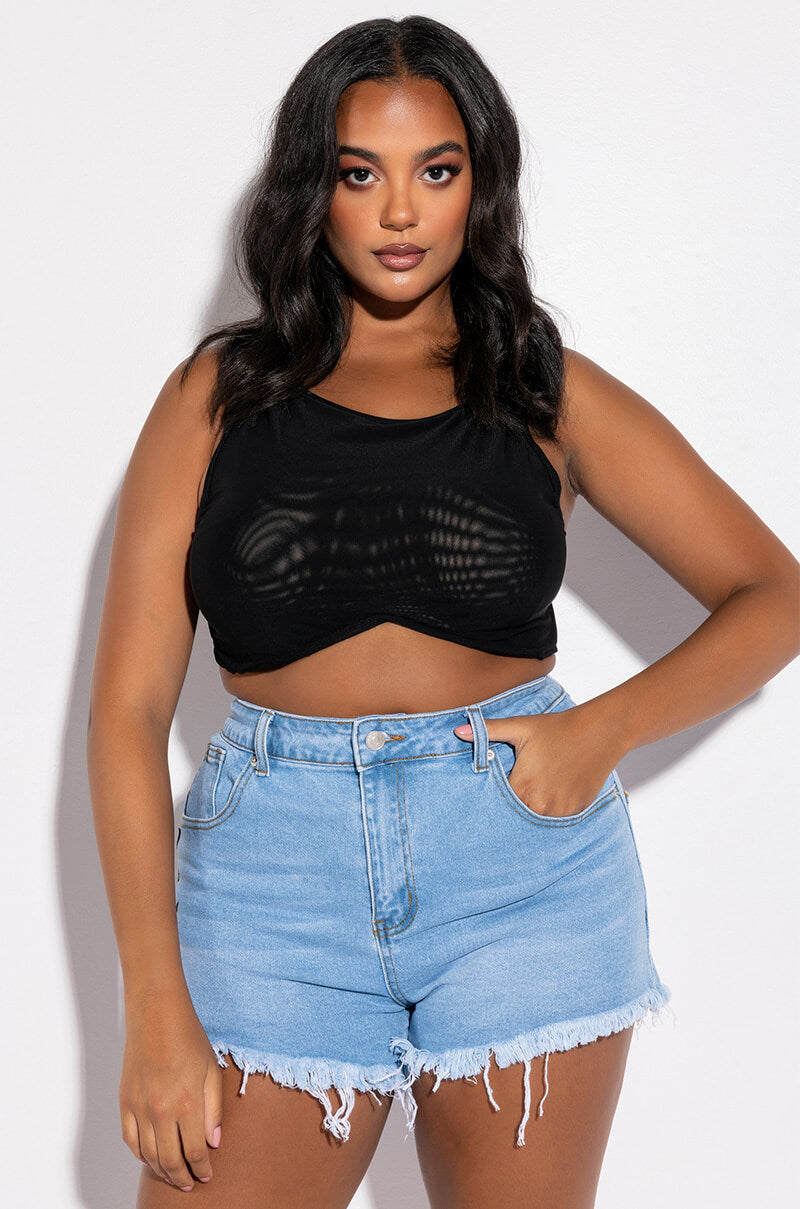 HEARTBREAKER PAINTED CUT OFF DENIM SHORTS