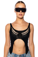 STAR OF THE SHOW CROP TANK WITH SHRUG