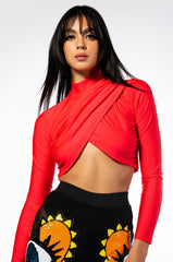 TIA WRAP FITTED LONG SLEEVE TOP