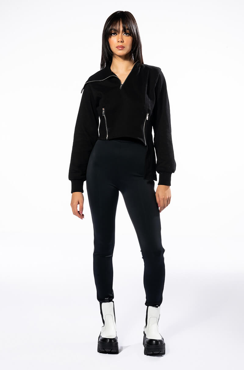 STARLIGHT ASYMMETRICAL HALF ZIP SWEATSHIRT