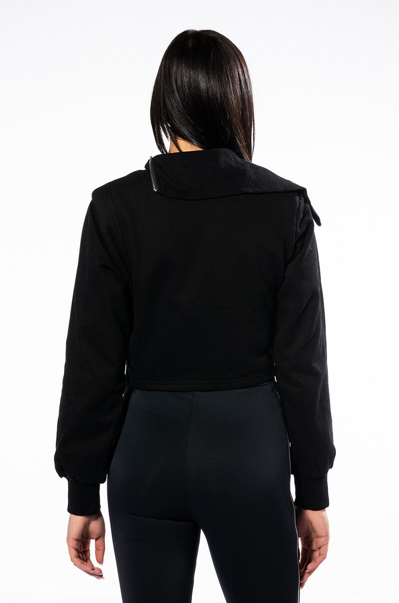 STARLIGHT ASYMMETRICAL HALF ZIP SWEATSHIRT