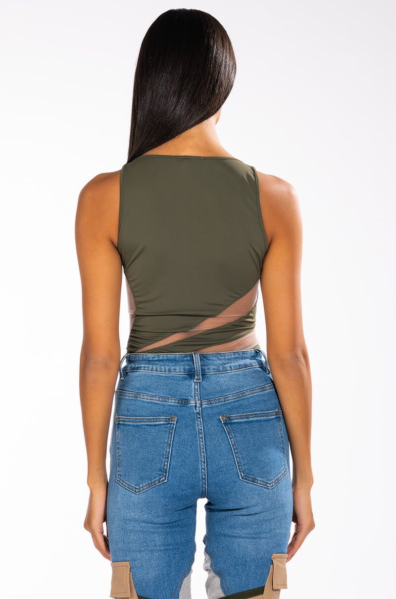 STARS ALIGN SLEEVELESS VNECK CUTOUT BODYSUIT