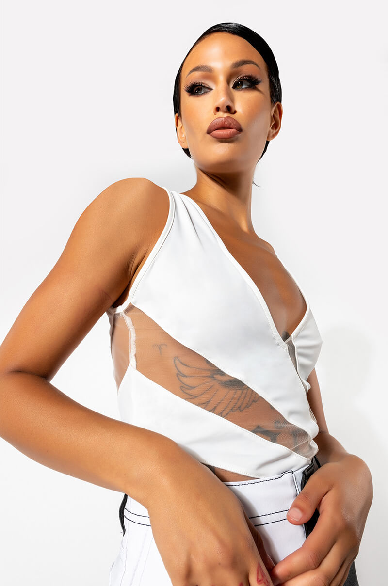 STARS ALIGN SLEEVELESS VNECK CUTOUT BODYSUIT