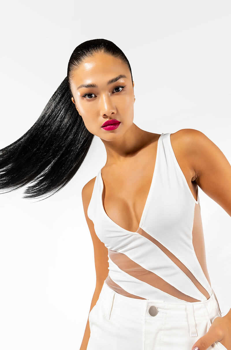 STARS ALIGN SLEEVELESS VNECK CUTOUT BODYSUIT
