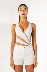STARS ALIGN SLEEVELESS VNECK CUTOUT BODYSUIT