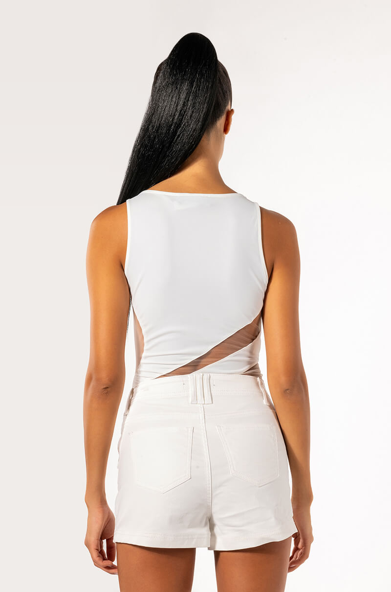 STARS ALIGN SLEEVELESS VNECK CUTOUT BODYSUIT