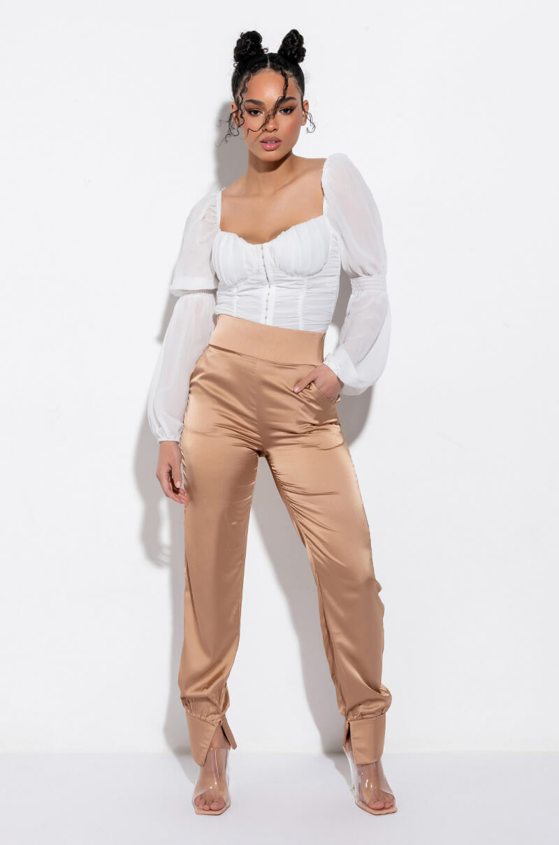 STARS IN THE SKY RHINESTONE SATIN PANTS