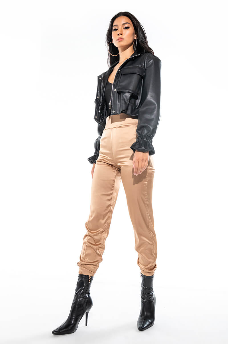 STARS IN THE SKY RHINESTONE SATIN PANTS