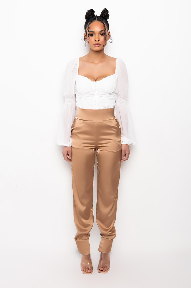 STARS IN THE SKY RHINESTONE SATIN PANTS