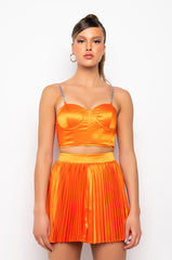 STAY MAD RHINESTONE STRAP SATIN BUSTIER