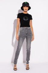 STAY WEIRD RHINESTONE CROPPED T SHIRT