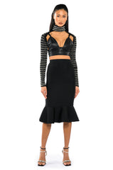 STELLA BEADED ULTRA CROP TURTLENECK LAYERING TOP