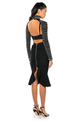 STELLA BEADED ULTRA CROP TURTLENECK LAYERING TOP