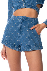 STELLA RHINESTONE DENIM SHORTS