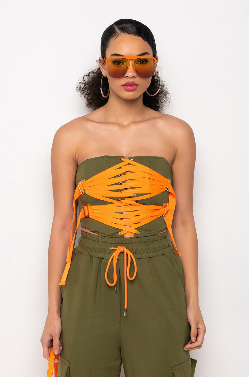 STRAP STRAP COLORBLOCK CORSET