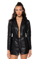 JENNER ROUCHED FITTED BLAZER JACKET