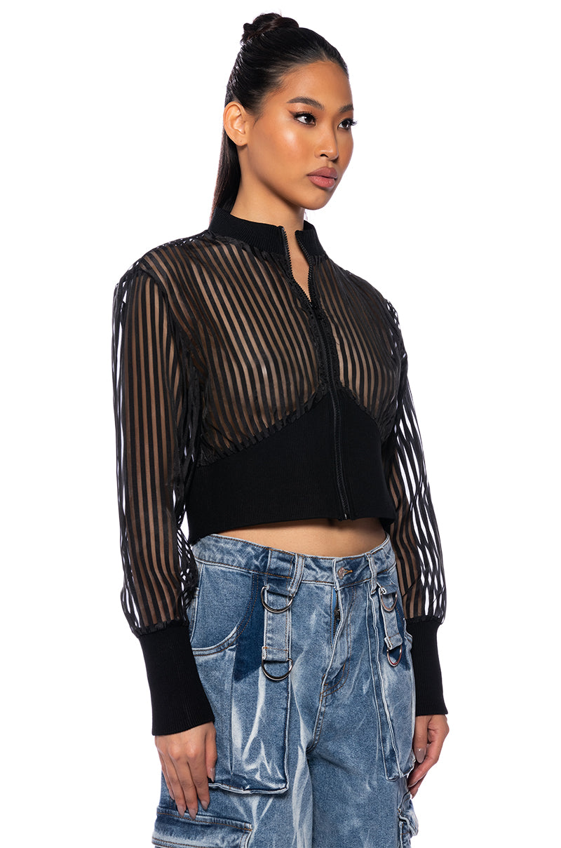TOVE MESH FITTED BOMBER