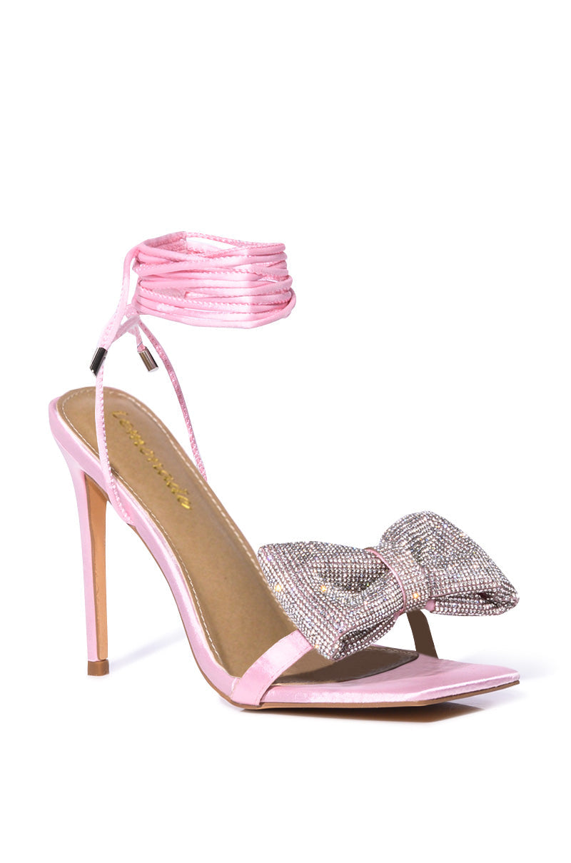 ZORO BOW STILETTO SANDAL IN PINK