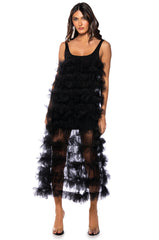 SUGAR PLUM DREAMS RUFFLE MAXI DRESS