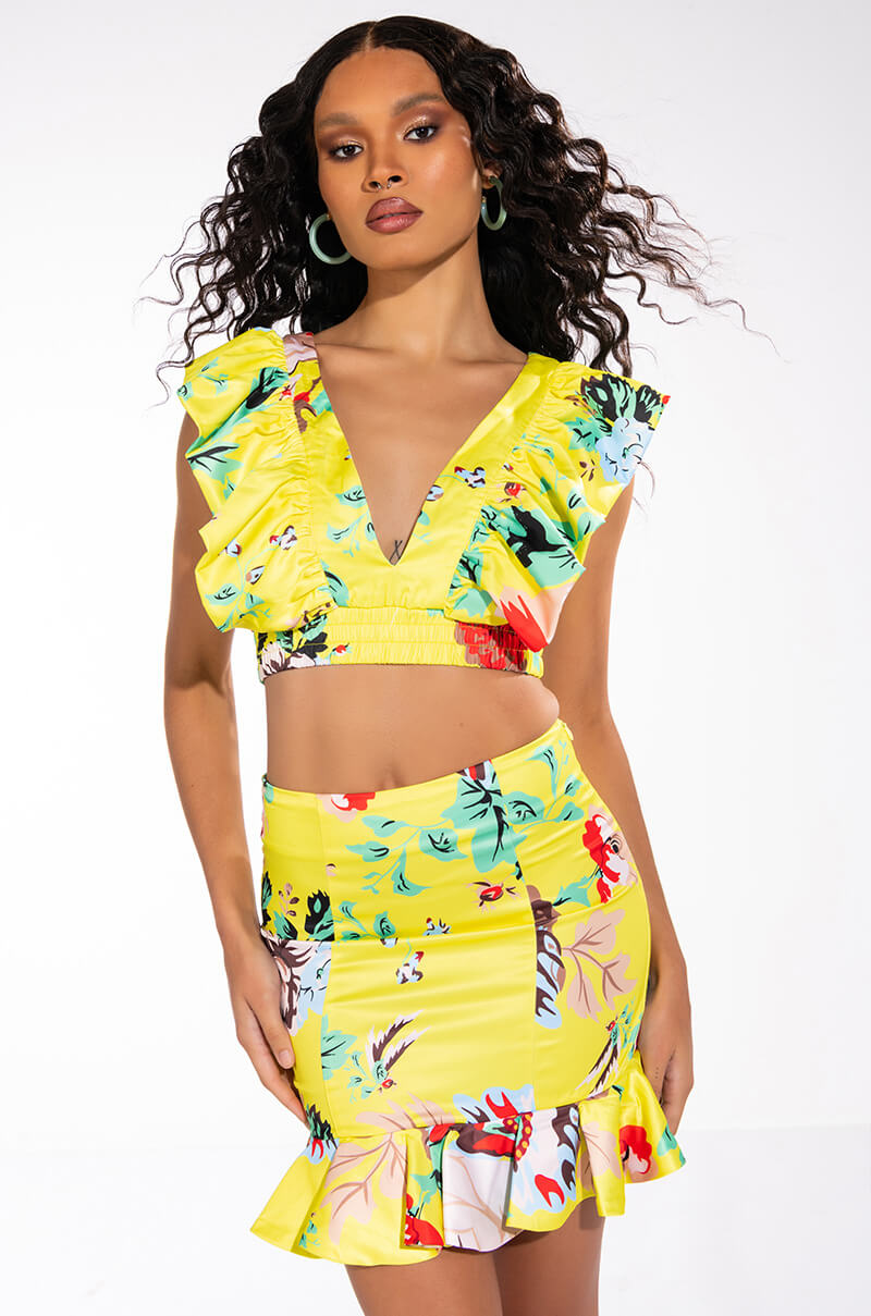 SUMMERTIME FINE RUFFLE DETAIL MINI SKIRT