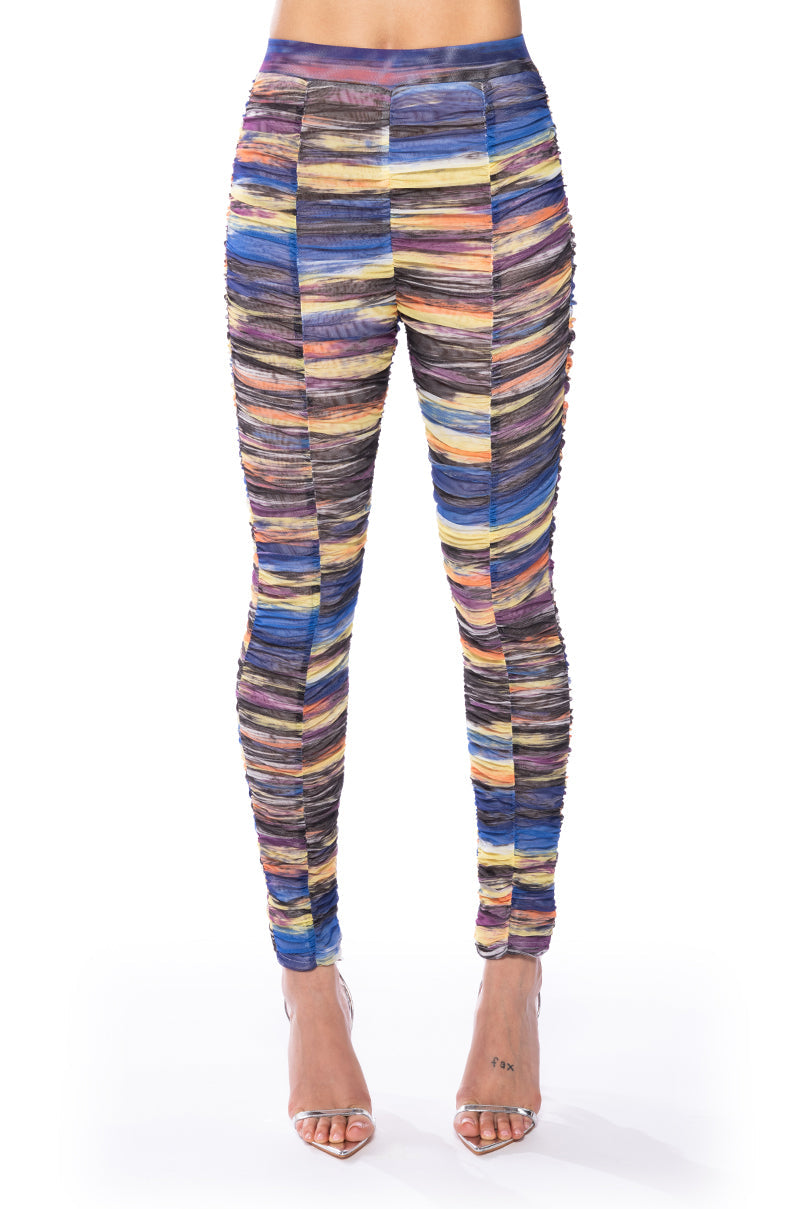 SUNSET DREAMING RUCHED MESH LEGGING