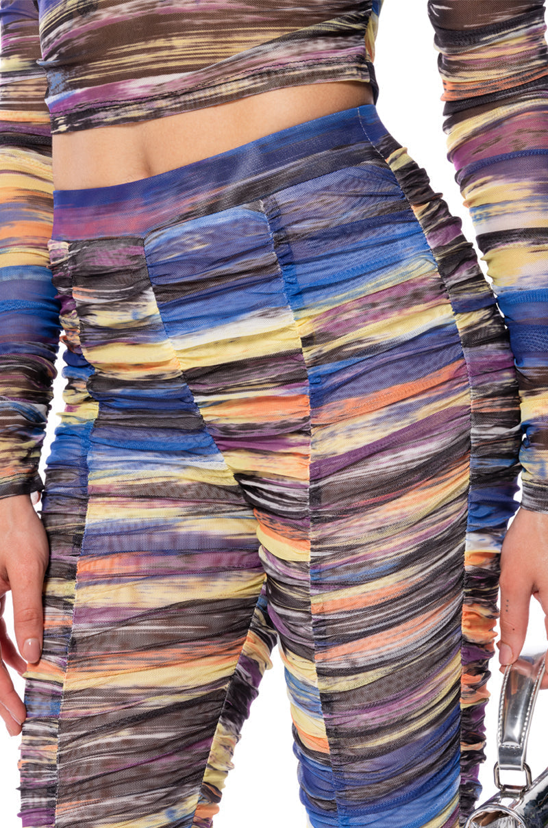 SUNSET DREAMING RUCHED MESH LEGGING