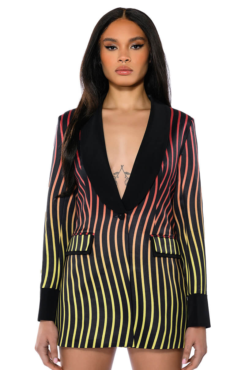 SUNSET ROAD STRIPE BLAZER