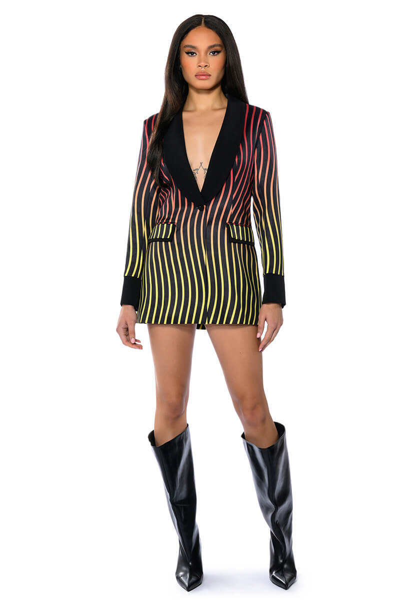 SUNSET ROAD STRIPE BLAZER