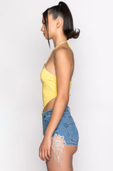 DIANA PENDANT DETAIL HALTERNECK TOP