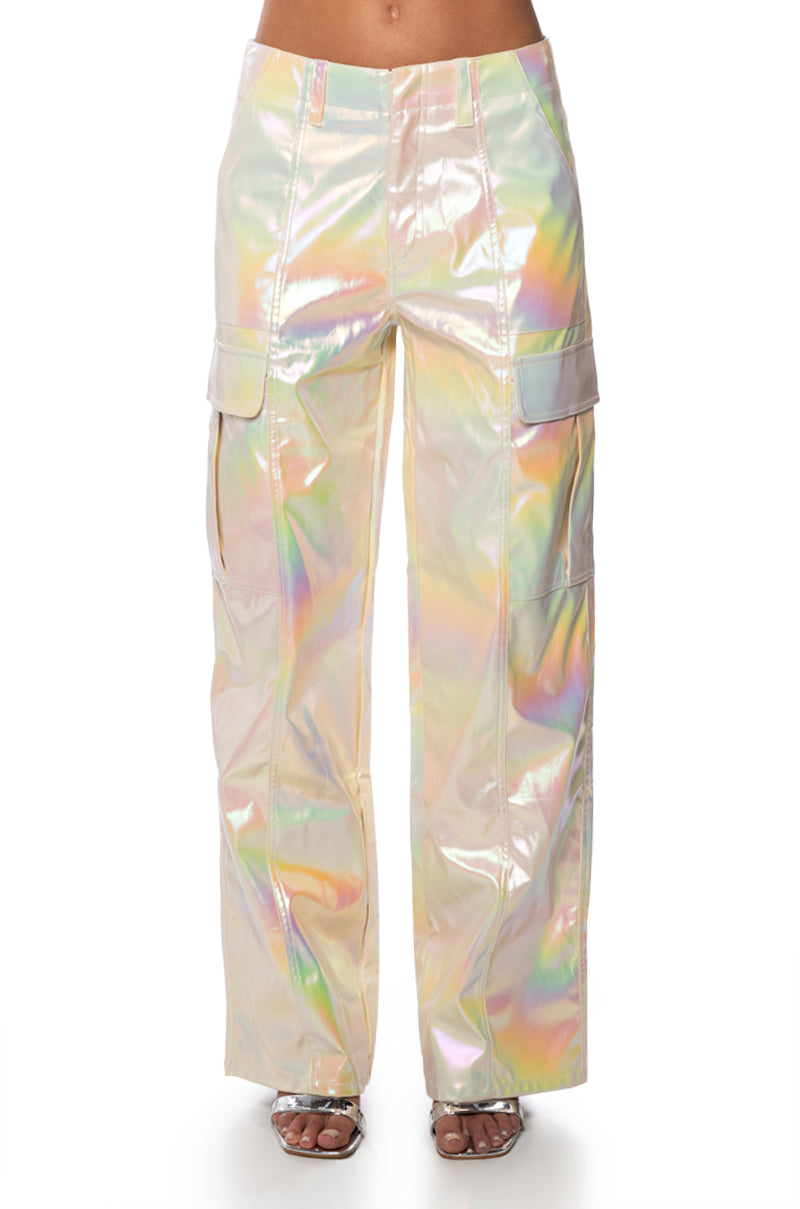 SUPER ASTRONOMICAL WIDE LEG IRIDESCENT CARGO PANT