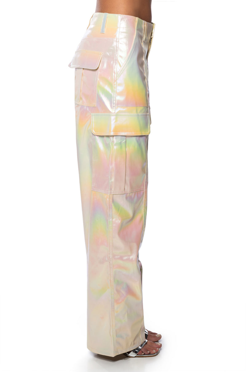 SUPER ASTRONOMICAL WIDE LEG IRIDESCENT CARGO PANT