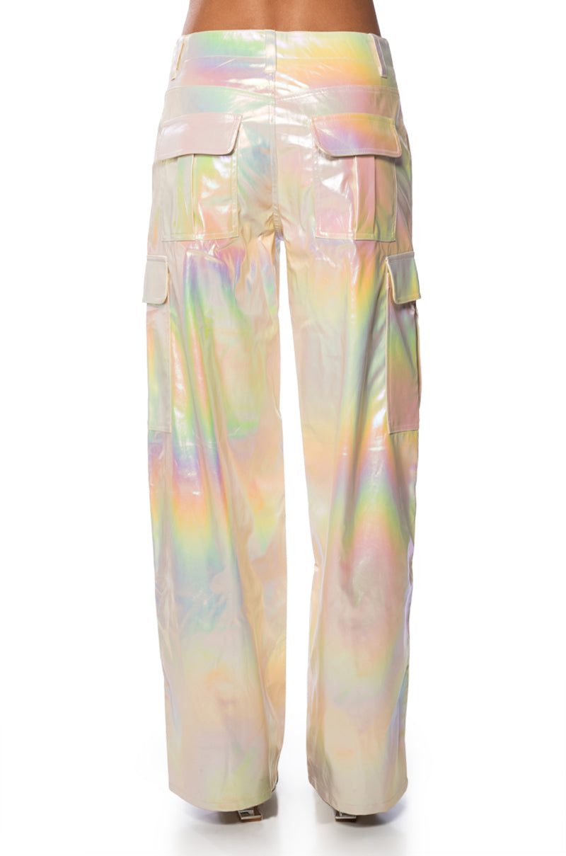 SUPER ASTRONOMICAL WIDE LEG IRIDESCENT CARGO PANT