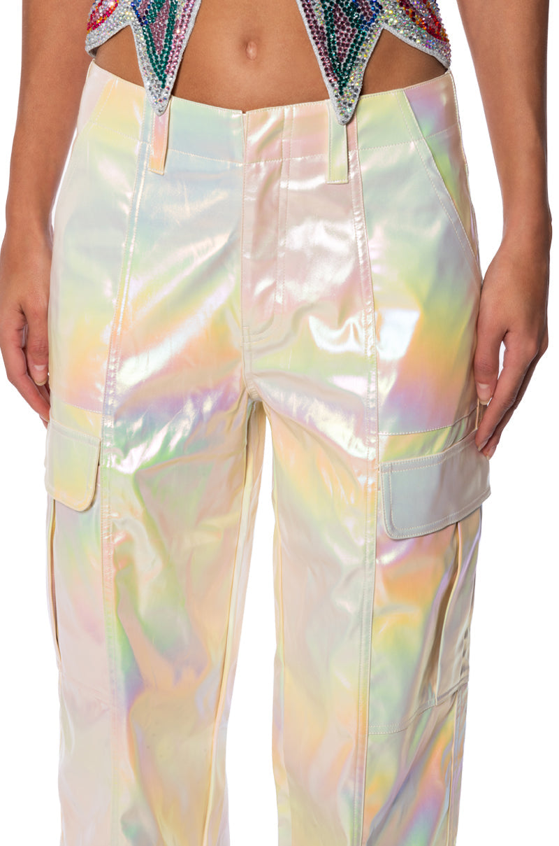 SUPER ASTRONOMICAL WIDE LEG IRIDESCENT CARGO PANT