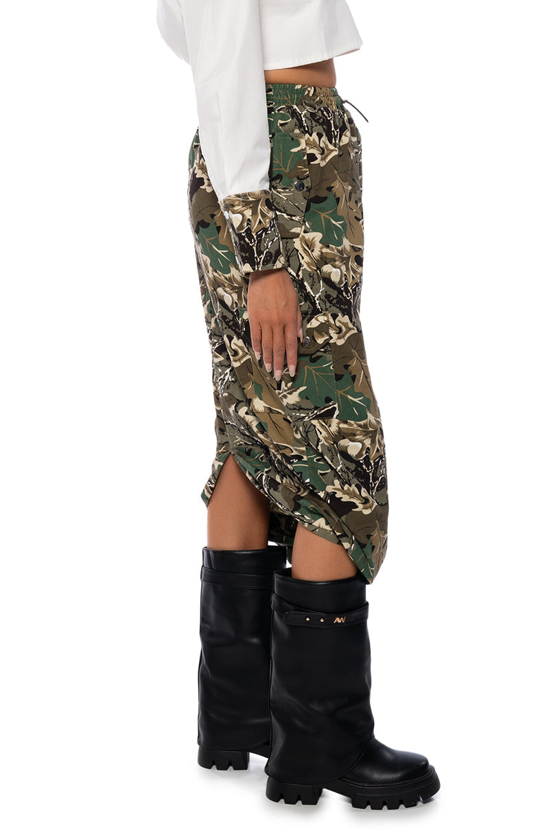 SURVIVAL MODE CAMO MAXI SKIRT