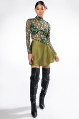 SURVIVOR MESH CAMO BRA AND LONG SLEEVE TOP SET
