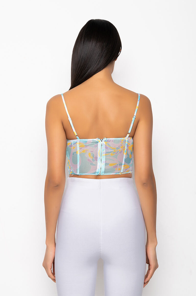 SWEET ESCAPE SATIN BUSTIER TANK