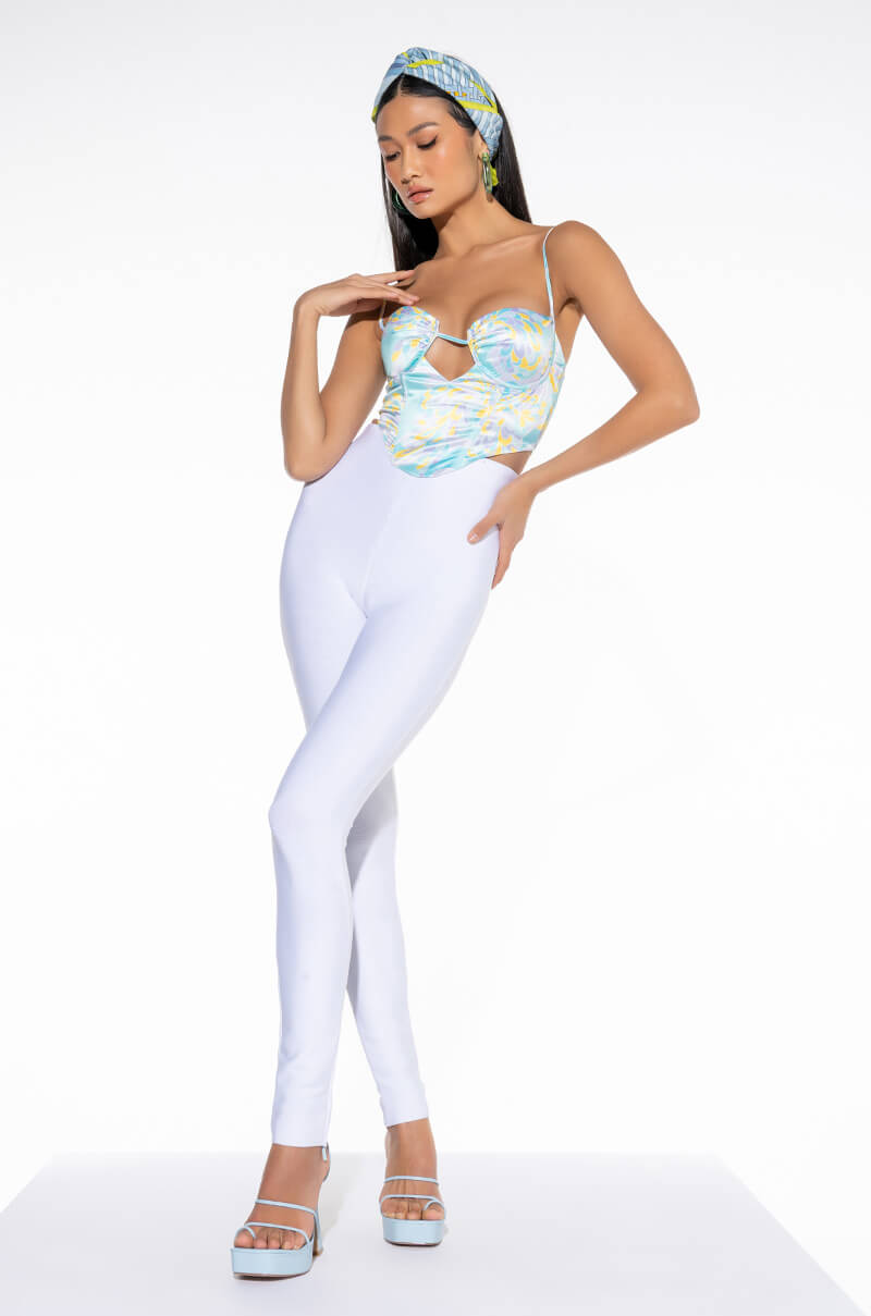 SWEET ESCAPE SATIN BUSTIER TANK