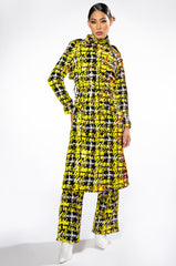 SWEET ESCAPE SEQUIN PLAID TRENCH COAT