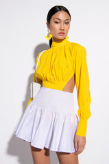 SWEET LIKE SUGAR SMOCKED FLARE MINI SKIRT
