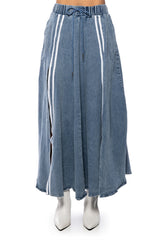 SWEET NOTHINGS STRIPED DENIM MAXI SKIRT