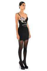 SWEETIE FLOWER DETAIL MINI DRESS