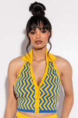 SYDNEY HALTER NECK KNIT CROP TOP