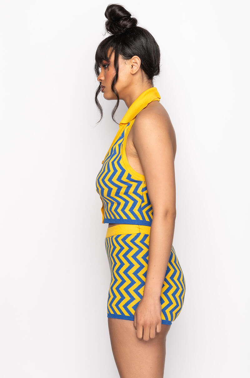 SYDNEY HALTER NECK KNIT CROP TOP