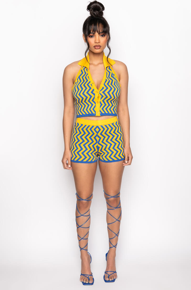 SYDNEY HALTER NECK KNIT CROP TOP