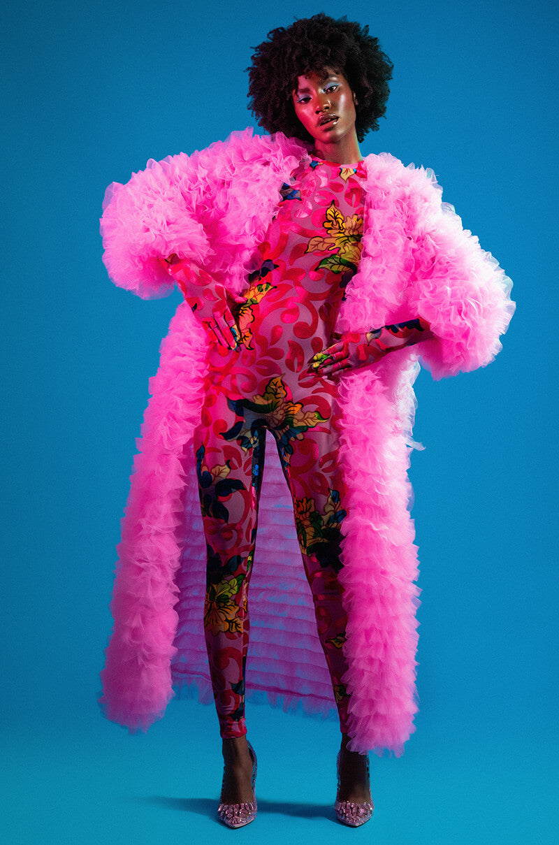 TAKE A BOW AVANT GARDE RUFFLE TRENCH
